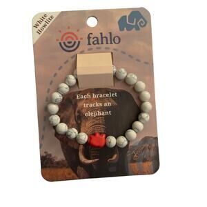 Fahlo Animal Tracking Bracelet, Elephant.  Color: White Howlite